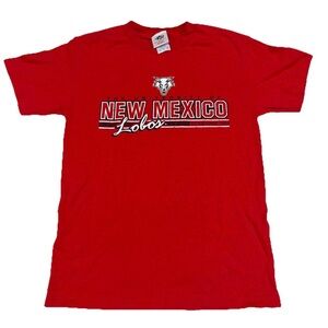 Vintage Y2Ks New Mexico Lobos Red TShirt Adult Sz S Woof Woof Woof Wear